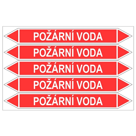 Značení potrubí, požární voda